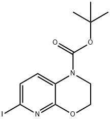 tert-Butyl 6-iodo-2,3-dihydro-1H-pyrido-[2,3-b][1,4]oxazine-1-carboxylate Struktur