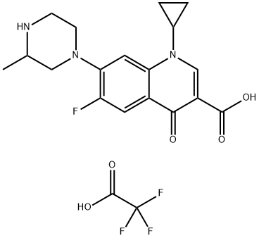 3-Quinolinecarboxylic acid, 1-cyclopropyl-6-fluoro-1,4-dihydro-7-(3-Methyl-1-piperazinyl)-4-oxo-, 2,2,2-trifluoroacetate Struktur