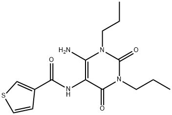 3-Thiophenecarboxamide,  N-(6-amino-1,2,3,4-tetrahydro-2,4-dioxo-1,3-dipropyl-5-pyrimidinyl)- Struktur