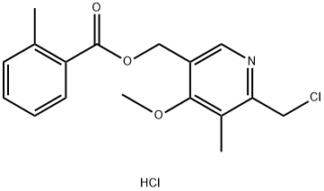 o-Toluic Acid (4-Methoxy-6-chloroMethyl-5-Methyl-3-pyridinyl)Methyl Ester Hydrochl Struktur