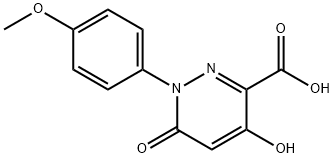 4-hydroxy-1-(4-methoxyphenyl)-6-oxo-1,6-dihydro-3-pyridazinecarboxylic acid Struktur