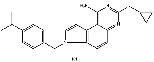 7H-Pyrrolo[3,2-f]quinazoline-1,3-diaMine, N3-cyclopropyl-7-[[4-(1-Methylethyl)phenyl]Methyl]-, (Hydrochloride) (1:2) price.