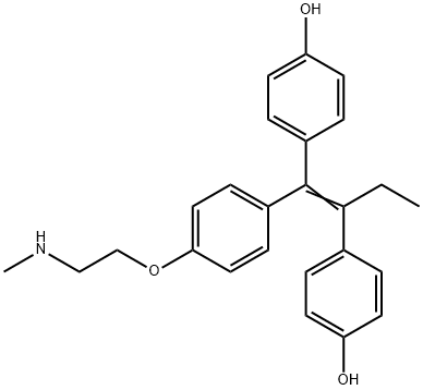 (E/Z)-4,4’-Dihydroxy-N-desmethyl Tamoxifen Struktur