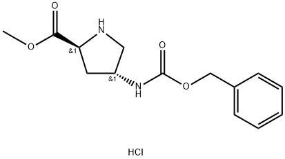 (2S,4R)-4-CBZ-aMino Pyrrolidine-2-carboxylic acid Methylester-HCl Struktur