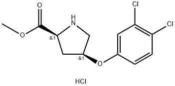 Methyl (2S,4S)-4-(3,4-dichlorophenoxy)-2-pyrrolidinecarboxylate hydrochloride Struktur