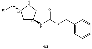 (2R,4S)-2-hydroxyMethyl-4-CBZ-aMino Pyrrolidine-HCl Struktur