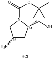 (2S,4S)-1-BOC-2-hydroxyMethyl-4-aMino Pyrrolidine-HCl Struktur