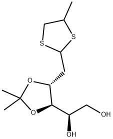 2-DEOXY-3,4-O-ISOPROPYLIDENE-D-ARABINO-HEXOSE PROPYLENE DITHIOACETAL Struktur