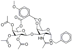 Benzyl 2-Acetamido-2-deoxy-4,6-O-(4’-methoxybenzylidene)-3-O-(2’,3’,4’,6’-tetra- O-acetyl-β-D-galactopyranosyl)-α-D-galactopyranoside Struktur