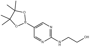 2-(5-(4,4,5,5-Tetramethyl-1,3,2-dioxaborolan-2-yl)pyrimidin-2-ylamino)ethanol Struktur