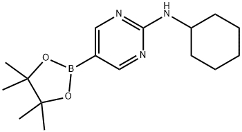 N-Cyclohexyl-5-(4,4,5,5-tetramethyl-1,3,2-dioxaborolan-2-yl)pyrimidin-2-amine Struktur