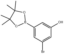 3-Bromo-5-(4,4,5,5-tetramethyl-1,3,2-dioxaborolan-2-yl)phenol Struktur