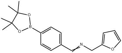 4-(4-Furfuryl)iminomethyl phenyl-boronic acid pinacol ester Struktur