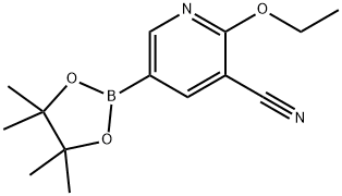 2-ethoxy-5-(4,4,5,5-tetramethyl-1,3,2-dioxaborolan-2-yl)pyridine-3-carbonitrile Struktur