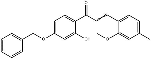 (E)-1-(4-(benzyloxy)-2-hydroxyphenyl)-3-(2-methoxy-4-methylphenyl)prop-2-en-1-one Struktur