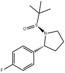 (R)-1-((R)-tert-butylsulfinyl)-2-(4-fluorophenyl)pyrrolidine Struktur