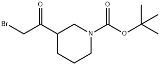 3-(2-BroMo-acetyl)-piperidine-1-carboxylic acid tert-butyl ester Struktur