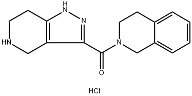 3,4-Dihydro-2(1H)-isoquinolinyl(4,5,6,7-tetra-hydro-1H-pyrazolo[4,3-c]pyridin-3-yl)methanone HCl Struktur