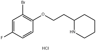 2-[2-(2-Bromo-4-fluorophenoxy)ethyl]piperidinehydrochloride Struktur