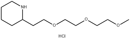 2-{2-[2-(2-Methoxyethoxy)ethoxy]ethyl}piperidinehydrochloride Struktur