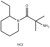 2-Amino-1-(2-ethyl-1-piperidinyl)-2-methyl-1-propanone hydrochloride Struktur