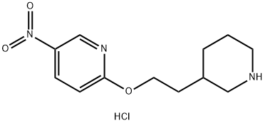 5-Nitro-2-[2-(3-piperidinyl)ethoxy]pyridinehydrochloride Struktur