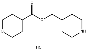 4-Piperidinylmethyl tetrahydro-2H-pyran-4-carboxylate hydrochloride Struktur