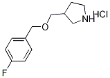 3-{[(4-Fluorobenzyl)oxy]methyl}pyrrolidinehydrochloride Struktur