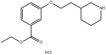 Ethyl 3-[2-(3-piperidinyl)ethoxy]benzoatehydrochloride Struktur