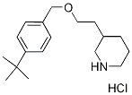 3-(2-{[4-(tert-Butyl)benzyl]oxy}ethyl)piperidinehydrochloride Struktur