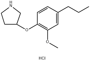 2-Methoxy-4-propylphenyl 3-pyrrolidinyl etherhydrochloride Struktur