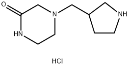 4-(3-Pyrrolidinylmethyl)-2-piperazinonedihydrochloride Struktur