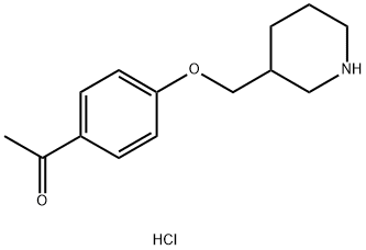 1-[4-(3-Piperidinylmethoxy)phenyl]-1-ethanonehydrochloride Struktur