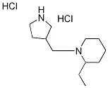 2-Ethyl-1-(3-pyrrolidinylmethyl)piperidinedihydrochloride Struktur