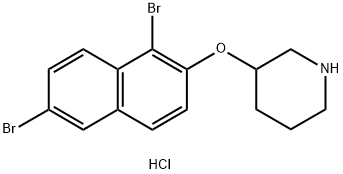 3-[(1,6-Dibromo-2-naphthyl)oxy]piperidinehydrochloride Struktur