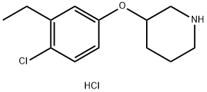 3-(4-Chloro-3-ethylphenoxy)piperidinehydrochloride Struktur