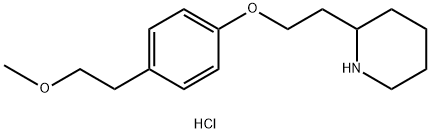 2-{2-[4-(2-Methoxyethyl)phenoxy]ethyl}piperidinehydrochloride Struktur