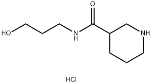 N-(3-Hydroxypropyl)-3-piperidinecarboxamidehydrochloride Struktur