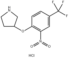 3-[2-Nitro-4-(trifluoromethyl)phenoxy]pyrrolidinehydrochloride Struktur