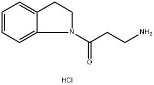 3-Amino-1-(2,3-dihydro-1H-indol-1-yl)-1-propanonehydrochloride Struktur