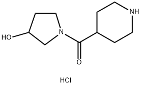 (3-Hydroxy-1-pyrrolidinyl)(4-piperidinyl)-methanone hydrochloride Struktur