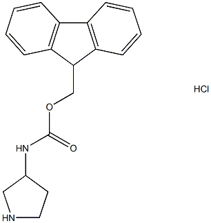 (9H-Fluoren-9-yl)methyl pyrrolidin-3-ylcarbamate hydrochloride Struktur