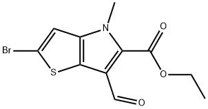 ethyl 2-broMo-6-forMyl-4-Methyl-4H-thieno[3,2-b]pyrrole-5-carboxylate Struktur