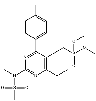 P-[[4-(4-Fluorophenyl)-6-(1-methylethyl)-2-[methyl(methylsulfonyl)amino]-5-pyrimidinyl]methyl]phosphonic acid dimethyl ester Struktur