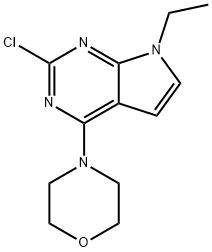 4-(2-Chloro-7-ethyl-7H-pyrrolo[2,3-d]pyrimidin-4-yl)morpholine Struktur