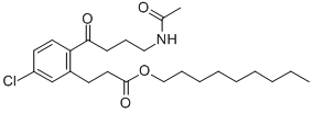 Nonyl 2-(4-acetamidobutyryl)-5-chlorohydrocinnamate Struktur