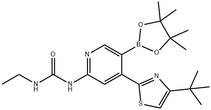 1-(4-(4-tert-butylthiazol-2-yl)-5-(4,4,5,5-tetraMethyl-1,3,2-dioxaborolan-2-yl)pyridin-2-yl)-3-ethylurea Struktur