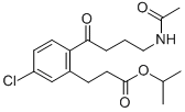 1-Methylethyl 2-(4-(acetylamino)-1-oxobutyl)-5-chlorobenzenepropanoate Struktur