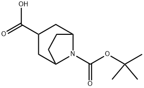 8-Azabicyclo[3.2.1]octane-3,8-dicarboxylic acid, 8-(1,1-diMethylethyl) ester, (3-endo)- Struktur