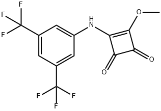 3-(3,5-bis(trifluoroMethyl)phenylaMino)-4-Methoxycyclobut-3-ene-1,2-dione Struktur